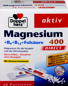 Magnesium 400 DIRECT + B6 + B12 + Folsäure